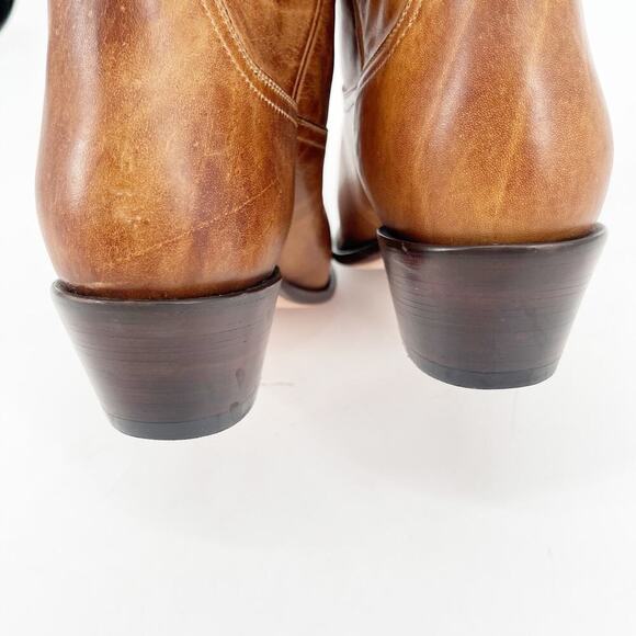 Lucchese Charlie 1 Horse Tan Beaded Flower Snip Toe Western Cowgirl Boot size 10 - Picture 10 of 15